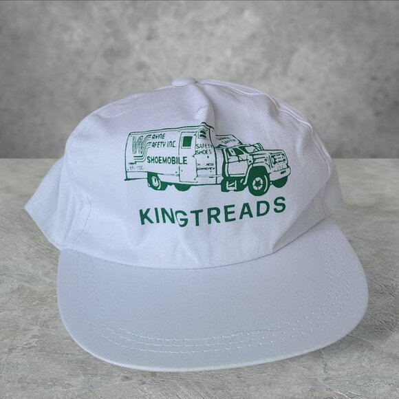 Vintage 90s 'King Treads' white snapback hat - Picture 1 of 2
